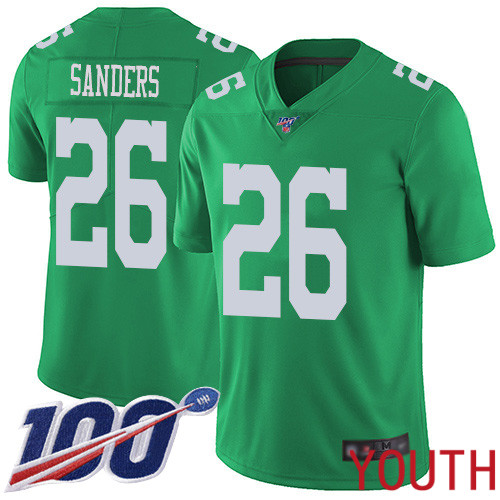 Youth Philadelphia Eagles #26 Miles Sanders Limited Green Rush Vapor Untouchable NFL Jersey 100th Season